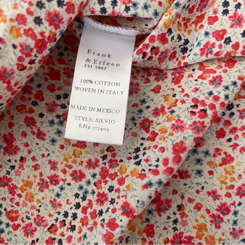 Frank & Eileen Silvio White w/ Multicolor Floral Shirt Sz XL - Picture 7 of 8